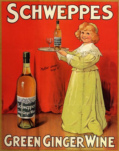Anglický reklamní plakát na nealkoholický nápoj "Schweppes Green Ginger Wine" od Unbekannter Künstler