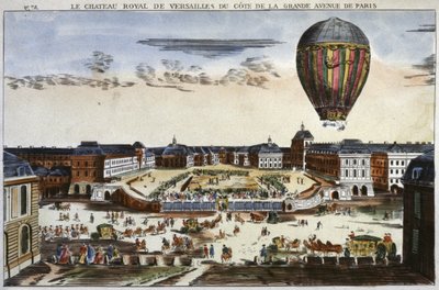 Experiment s horkovzdušným balonem ve Versailles od Unbekannter Künstler