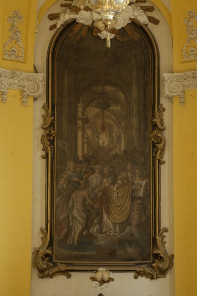 FRANCIE. VELKÝ VÝCHOD. MURTHE-AND-MOSELLE. Luneville. Kostel svatého Jakuba. Obraz Jeana Girardeta ve sboru. barokní umění. Architektura. Fotografování od Unbekannt