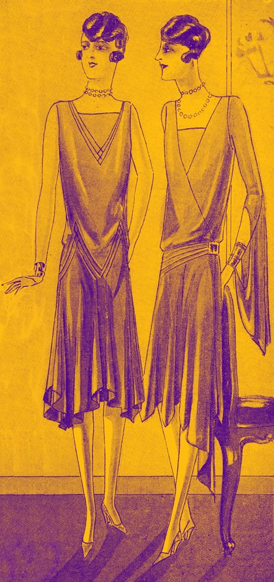 Móda: společenské šaty na jaře 1928 od Unbekannter Künstler