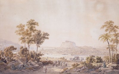 Postavy se blíží k městu Athens, Řecko, c.1800 od Unbekannt
