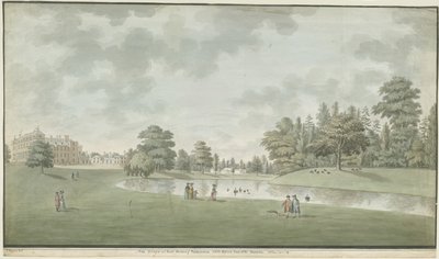 Fisherwick Hall: malba vodovými barvami, 1786 od Unbekannt