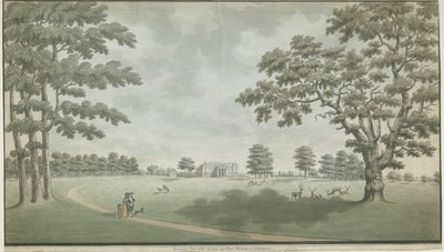 Fisherwick Hall: malba vodovými barvami, nd [1786] od Unbekannt
