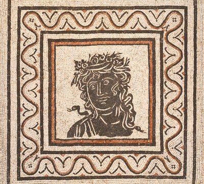 Podlahová mozaika s obrázkem ročního období v centru, třetí století našeho letopočtu, Národní muzeum Říma (museo nazionale romano), Řím, Itálie od Unbekannter Künstler