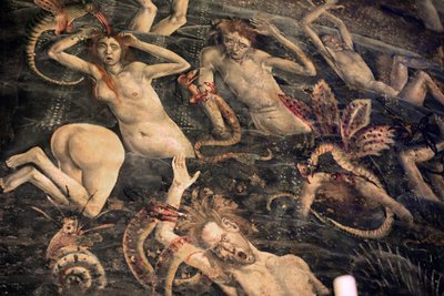 Francie, Tarn, Albi, Cathedrale Sainte-Cecile, freska posledního soudu, - (1474-konec 15. stol.), sestup do podsvětí, detail od Unbekannt