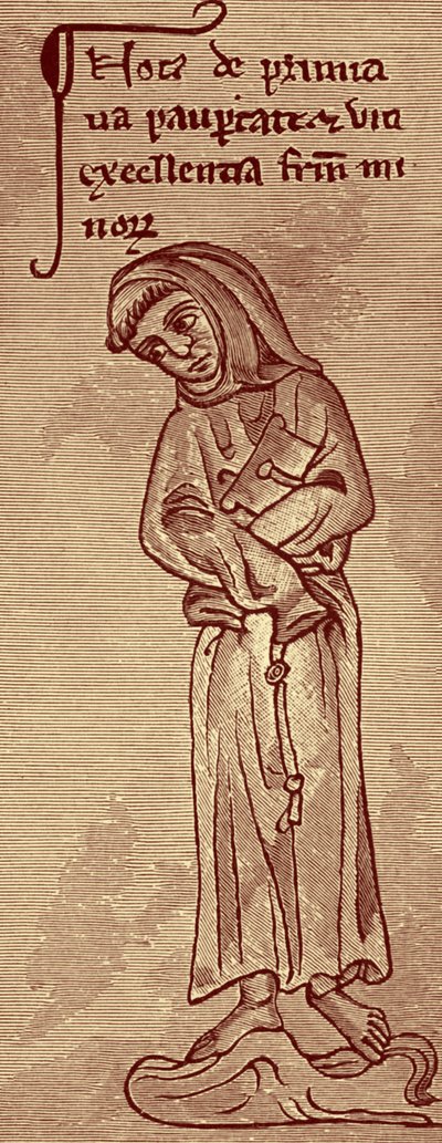 Františkán - z kresby Matthew Paris od Unbekannter Künstler