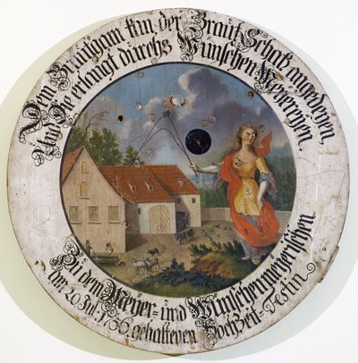 Francké muzeum Feuchtwangen Středofranské Bavorsko Německo střelec cílová sbírka svatební terč z roku 1756 s bohyní Fortune od Unbekannt