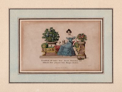 Přátelství bude vždy zdobit vaše večery, Augsburg, kolem roku 1830 (rytina) od Unbekannter Künstler