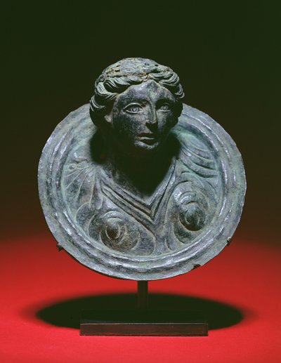 Gallo-římský repousse nášivka rondel s poprsím ženy, 2.-3. století našeho letopočtu (bronz) od Unbekannt