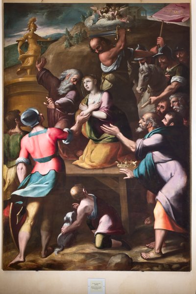 Janov, Duomo (katedrála svatého Vavřince), uvnitř, Baptisterium (dříve kostel svatého Jana Starého): "Mučednictví svaté Kateřiny", od Cesare a Alessandra Semina od Unbekannter Künstler