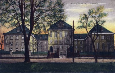 Německo, Wipperfurth: vnější pohled na „Altes Seminar“ postavený v letech 1910-1911 - Pohlednice 20. století od Unbekannt