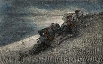Giacomo Casanova a Marin Balbi unikli z Prison des Plombs v Benátkách kopáním tunelu v cele od Unbekannter Künstler