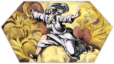 Bůh stvořil nebe a zemi - kolorovaná rytina z 19. století, z lodžie ve Vatikánu (Itálie), autor Raffael (Raffaello Sanzio) od Unbekannter Künstler