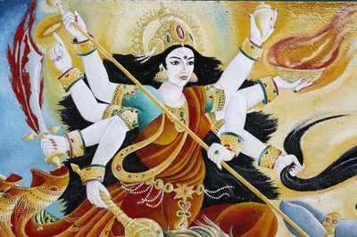 Bohyně Durga porážející zlo, Kathmandu, Nepál od Unbekannt