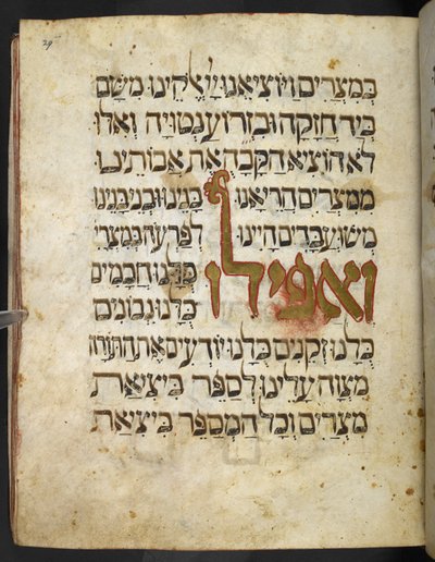 Zlaté písmo z Hagady pro Pesach („Zlatá Hagada“), část 1, 2. čtvrtina 14. století od Unbekannter Künstler