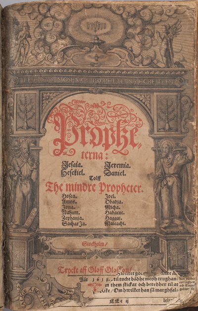 Bible Gustava II. Adolfa 1618 - titulní list Velkých a Menších proroků od Unbekannter Künstler