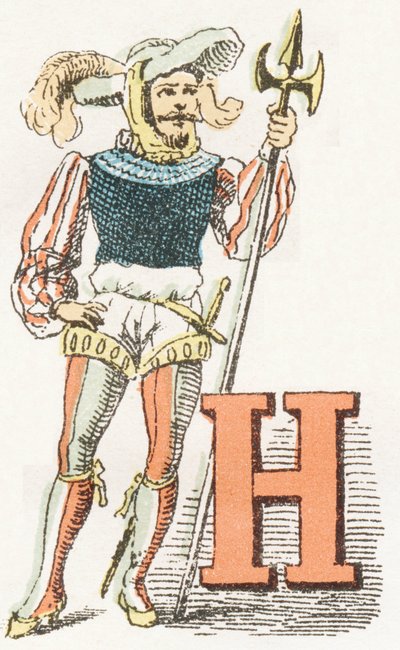 H - Hallebardier - Childish Alphabet, Editions Gordinne 1920 (rytina) od Unbekannt