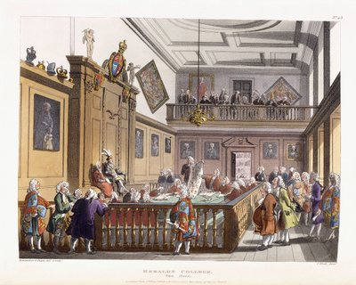 Heralds College: The Hall, z „Mikrokosmu Londýna“, 1808-1810 od Unbekannt