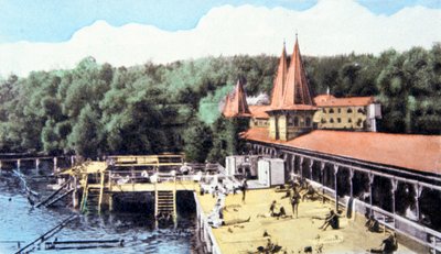Hevízské termální jezero, Maďarsko, asi 1920 (pohlednice) od Unbekannter Künstler