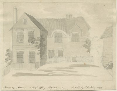 High Offley - Parsonage: kresba tužkou a lavírováním, 1790 od Unbekannt