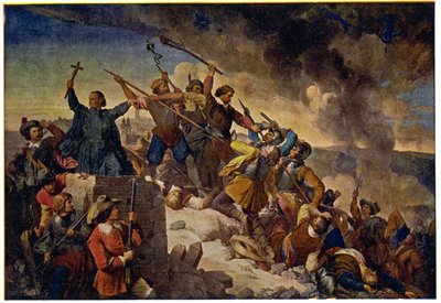 Historie. Česká republika (Čechy). Třicetiletá válka. Obrana Prahy před švédskou armádou vedenou Hansem Christoffem von Königsmarckem, 25. července od Unbekannter Künstler