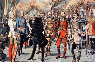 Přijetí uherských hodnostářů Františkem Josefem I. v Uhrách od Unbekannter Künstler