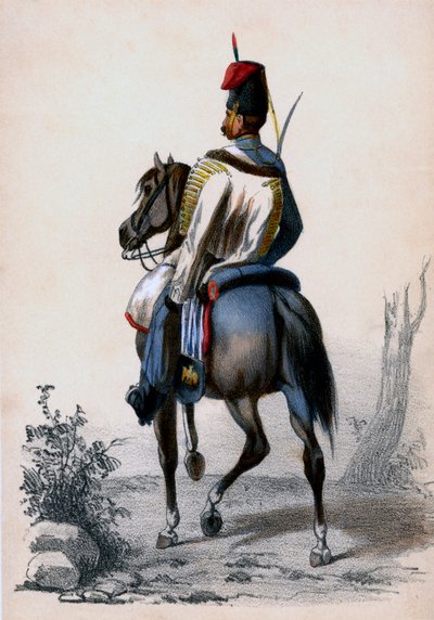 Hussard: husar na koni od Unbekannter Künstler