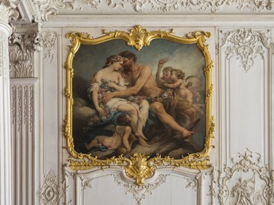 Panenská blána Herkula a Hebe. Obraz Charlese Tremolièrese (1703-1739). Princův pokoj. Hotel de Soubise, Paříž od Unbekannt
