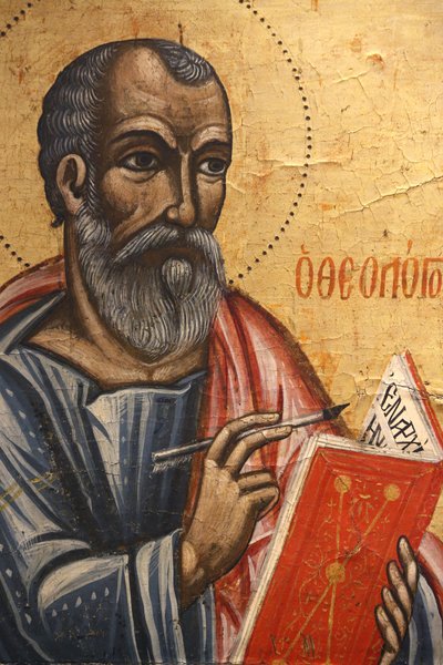 Ikona v byzantském muzeu Pedoulas: teolog svatého Jana (17. století), 20150510, Pedoulas, Kypr od Unbekannt