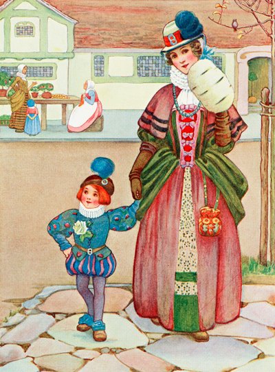 Ilustrace k básni Difference z knihy Childhood od Millicent a Githy Sowerbyových, vydané v roce 1907. od Unbekannter Künstler