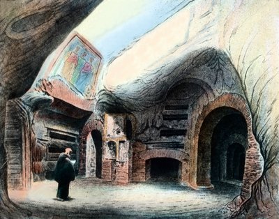 Uvnitř římských katakomb od Unbekannter Künstler