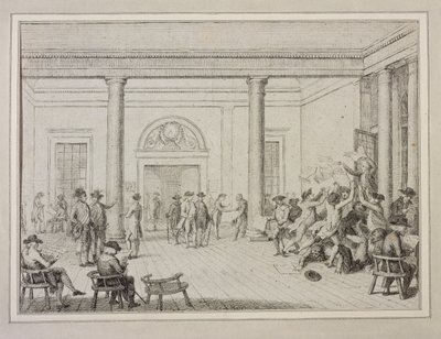 Interiér burzy, c.1790 (lept) od Unbekannt