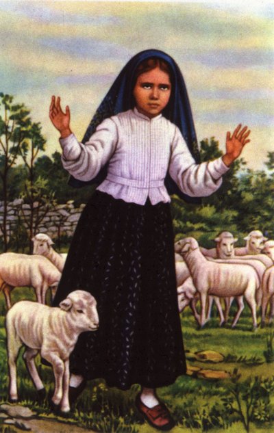 Jacinta, která viděla Pannu Marii ve Fatimě v roce 1917, asi 1920-1930 (pohlednice) od Unbekannter Künstler