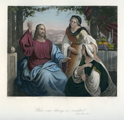 Ježíš v domě Marie a Marty - Bible, Nový zákon od Unbekannter Künstler