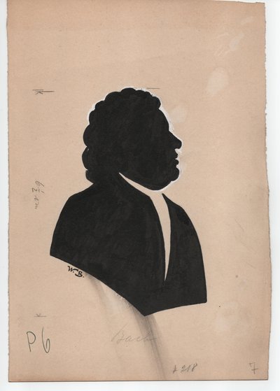Johann Sebastian Bach (1685-1750) (cca 1850, silueta) od Unbekannter Künstler