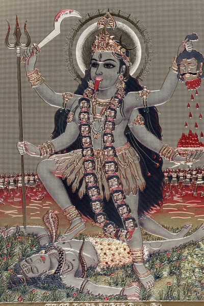 Kali: Hinduistická bohyně času, stvoření, ničení, násilí a moci. od Unbekannter Künstler