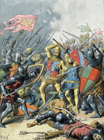 Král Jan II. Dobrý v bitvě u Poitiers (1356) od Unbekannter Künstler