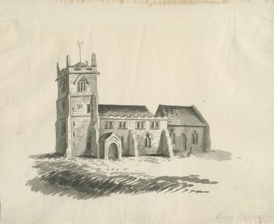 Kings Bromley Church: sépiová kresba, nd [c 1770] od Unbekannt
