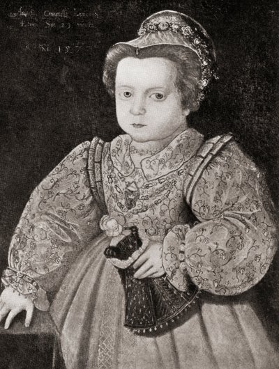 Lady Arbella Stuartová jako dítě, z The Girl Through the Ages, vydané 1933 (litho) od Unbekannt