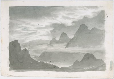 Vrstvy stratusu, které se vinou po horských svazích, asi 1803-1811 od Unbekannter Künstler