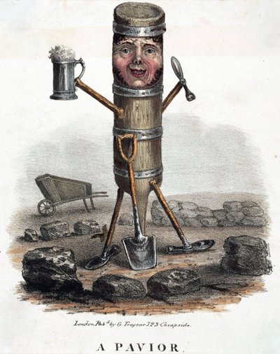 Dlaždič, postava zkonstruovaná nástroji svého řemesla, cca 1810-1860 od Unbekannt