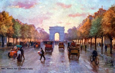 Champs-Elysées, Paříž, kolem roku 1900 od Unbekannter Künstler