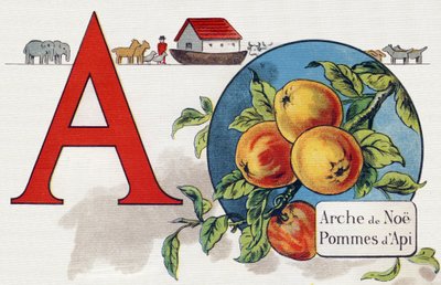 Dopis A: Noeova archa, Apy Apple. Rytina v "ABC L
