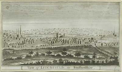 Lichfield - South West View: rytina, nd [c 1780-85] od Unbekannt