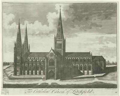 Katedrála Lichfield - South View: rytina a [? 18. století] od Unbekannt