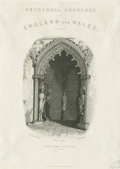 Katedrála Lichfield - West Doorway: ocelorytina od Unbekannt