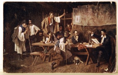 Literatura. Maďarský básník Petofi, pohlednice kolem roku 1848, Maďarsko, kolem roku 1900 (pohlednice) od Unbekannter Künstler