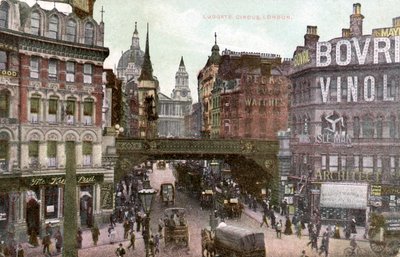 Londýn - Ludgate Hill v londýnské čtvrti City, počátek 20. století (pohlednice) od Unbekannter Künstler