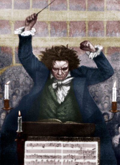Ludwig van Beethoven diriguje taktovkou - Katzaroff. Německý skladatel od Unbekannt