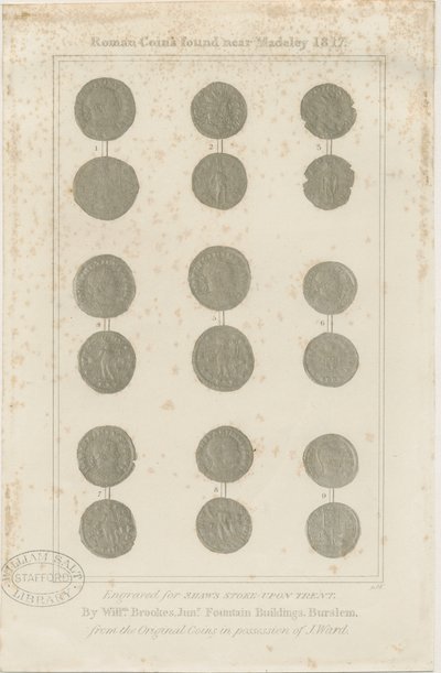 Madeley - Římské mince: rytina, nd [c 1817] od Unbekannt